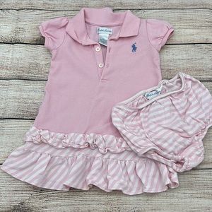 Ralph Lauren Pink Polo Dress with Bloomers Sz 9 Months